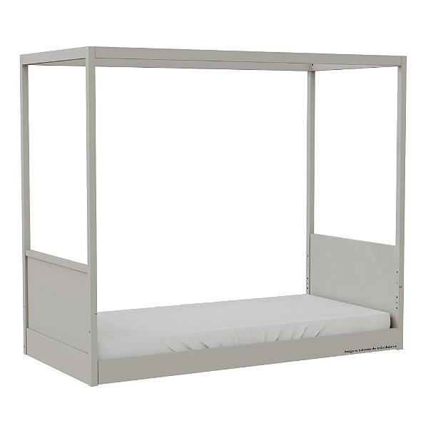 Cama Link Com Dossel - Com Ou Sem Auxiliar - Cinza