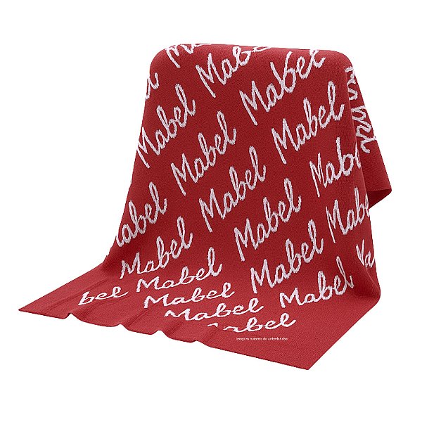 Manta Personalizada Com Nome - Tricot - Vermelho Red Night