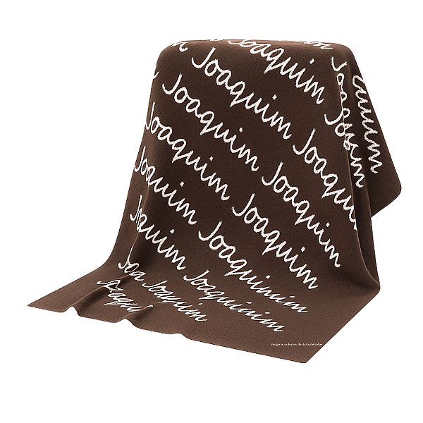 Manta Personalizada Com Nome - Tricot - Marrom Bulk