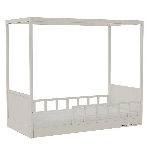 Cama Link Com Dossel - Com 1 Grade E Meia Palitada - Areia