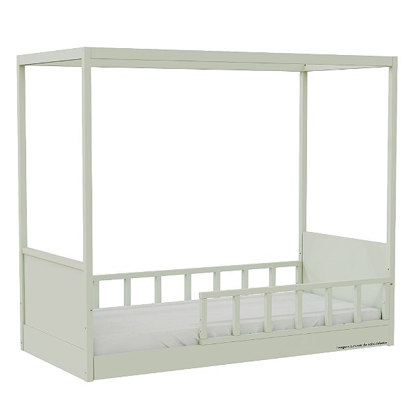 Cama Link Com Dossel - Com 1 Grade E Meia Palitada - Verde Old
