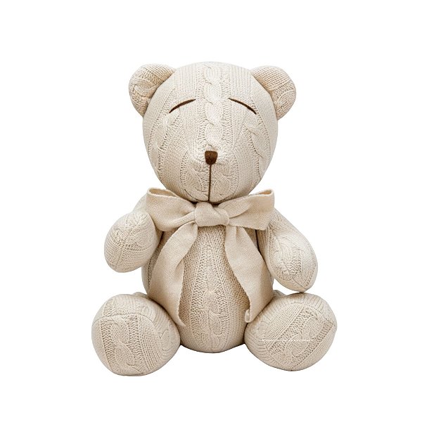 Urso Tricot - Tamanho M - Bege Centeio - Personalizado