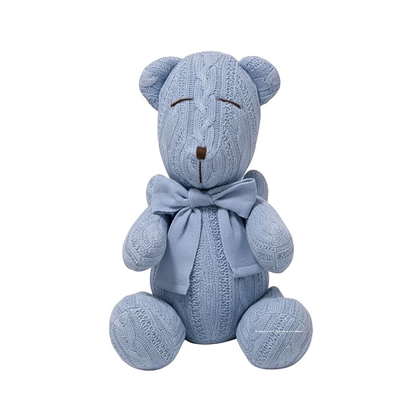 Urso Tricot - Tamanho M - Azul Blue Sky - Personalizado