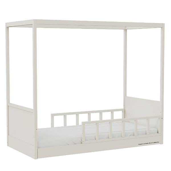 Cama Link Com Dossel - Com 2 Meias Grades Palitadas - Areia