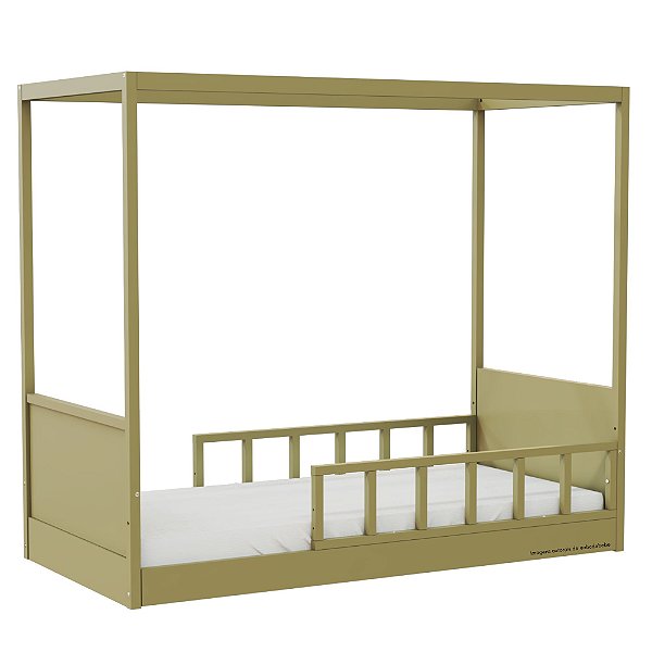 Cama Link Com Dossel - Com 2 Meias Grades Palitadas - Cacto