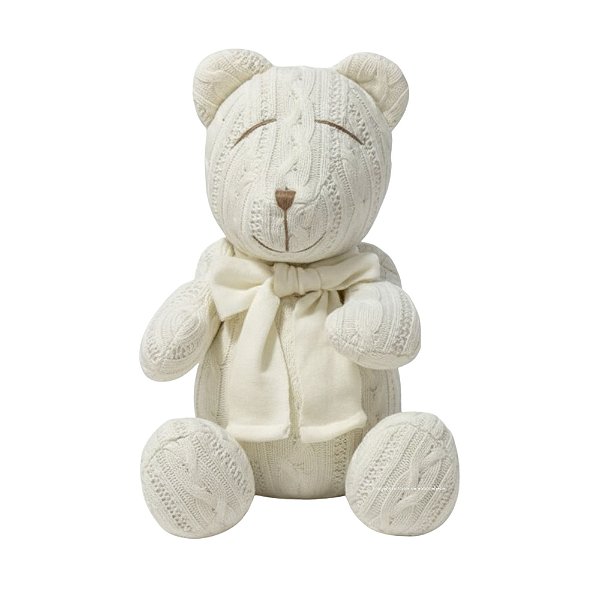 Urso Tricot - Tamanho M - Natural Off White - Personalizado