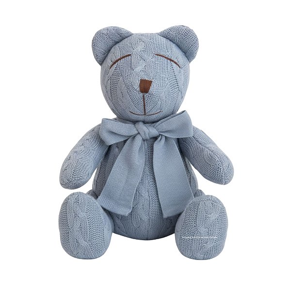 Urso Tricot - Tamanho M - Azul Canto - Personalizado