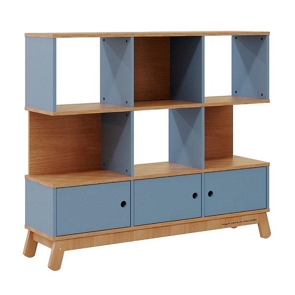 Estante Organizadora Papaya - Jequitibá / Azul Sereno