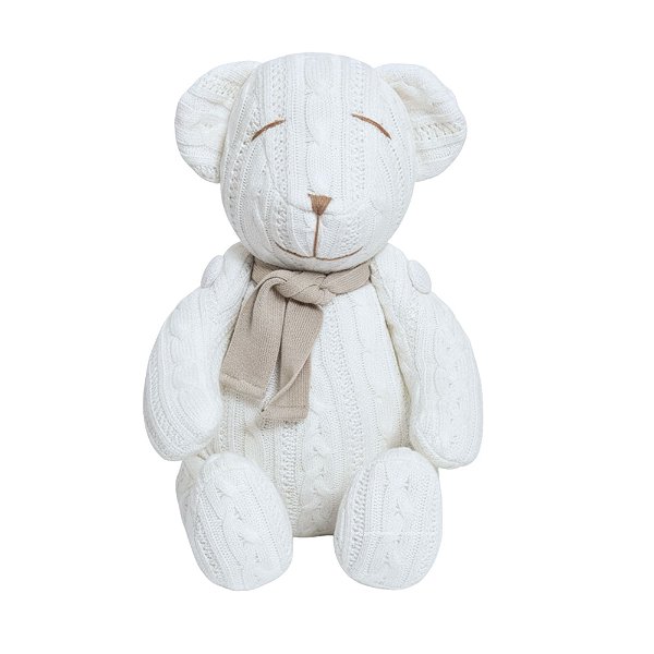 Urso Tricot - Tamanho M - Branco / Bege Nuvem - Personalizado