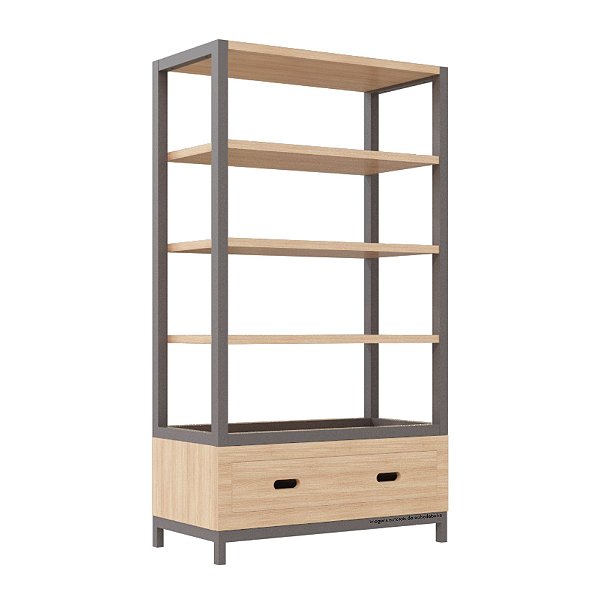 Estante Tupi 90 - Carvalho / Fendi