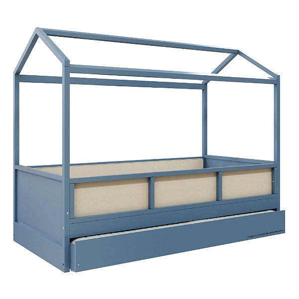 Cama Link Plus Palha - Com Casinha - Completa - Azul Sereno