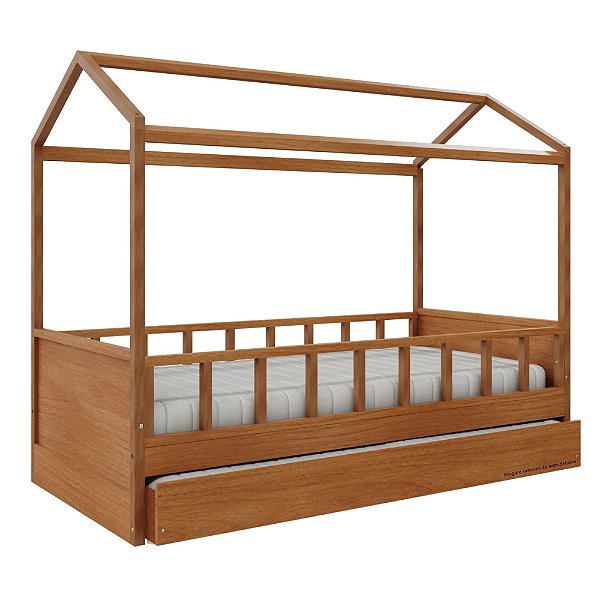Cama Link Plus Palitada - Com Casinha - Completa - Madeira