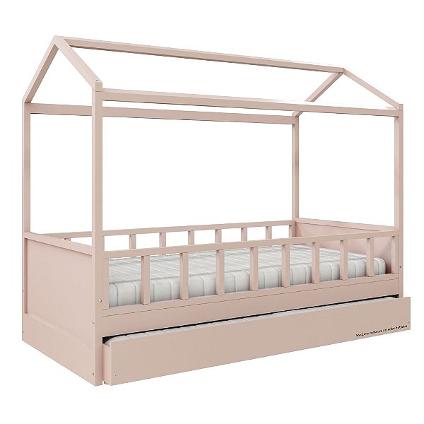Cama Link Plus Palitada - Com Casinha - Completa - Rosa Old