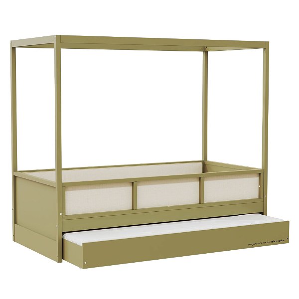 Cama Link Plus Palha Natural - Com Dossel - Completa - Cacto