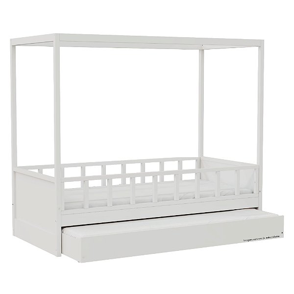 Cama Link Plus Palitada - Com Dossel - Completa - Branco