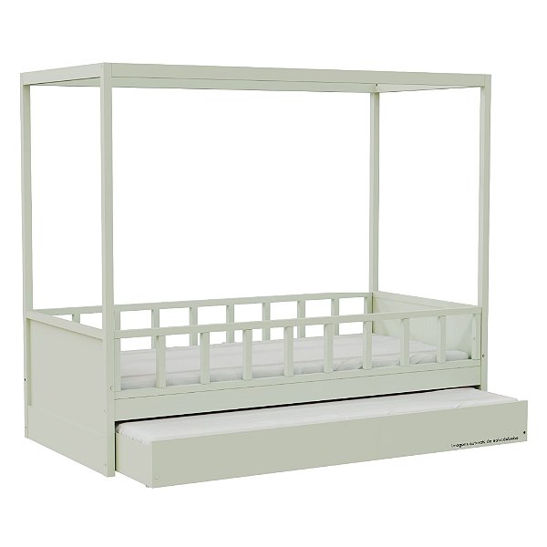 Cama Link Plus Palitada - Com Dossel - Completa - Verde Old