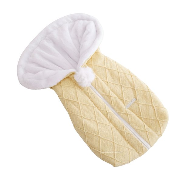 Saco De Dormir - Tricot - Com Pelúcia - Amarelo Charm