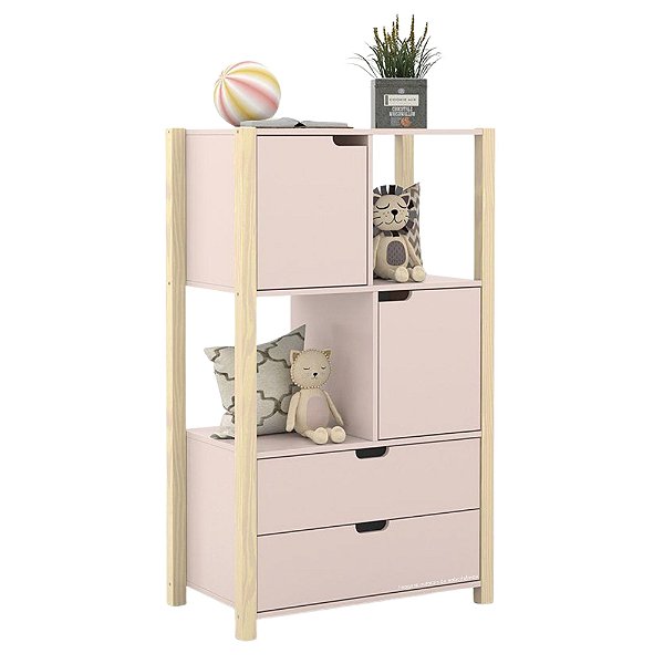 Armário Organizador Kids Liv - Rose / Natural - 71155