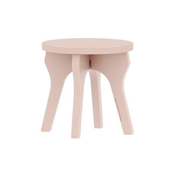 Banqueta Infantil Redonda Para Mesinha Arcos/Play - Rosa