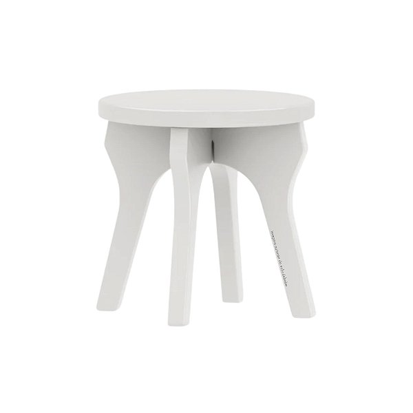 Banqueta Infantil Redonda Para Mesinha Arcos/Play - Branco