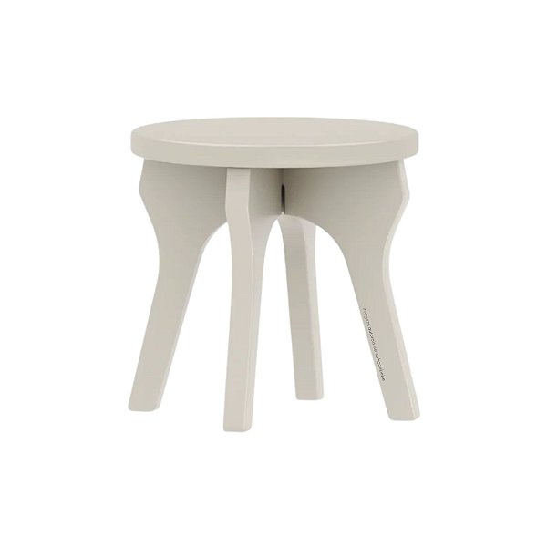 Banqueta Infantil Redonda Para Mesinha Arcos/Play - Areia