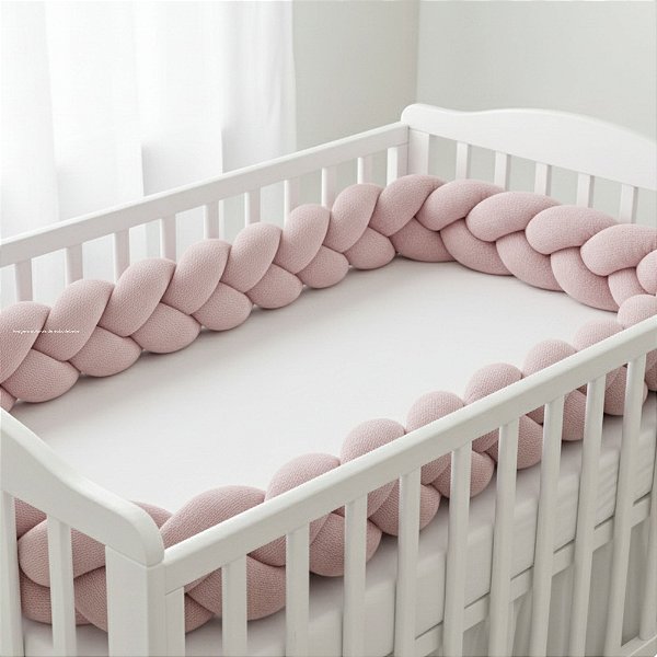 Trança Para Berço - Tricot - Rosa Una