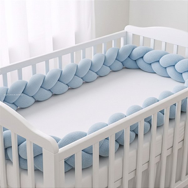 Trança Para Berço - Tricot - Azul Blue Sky