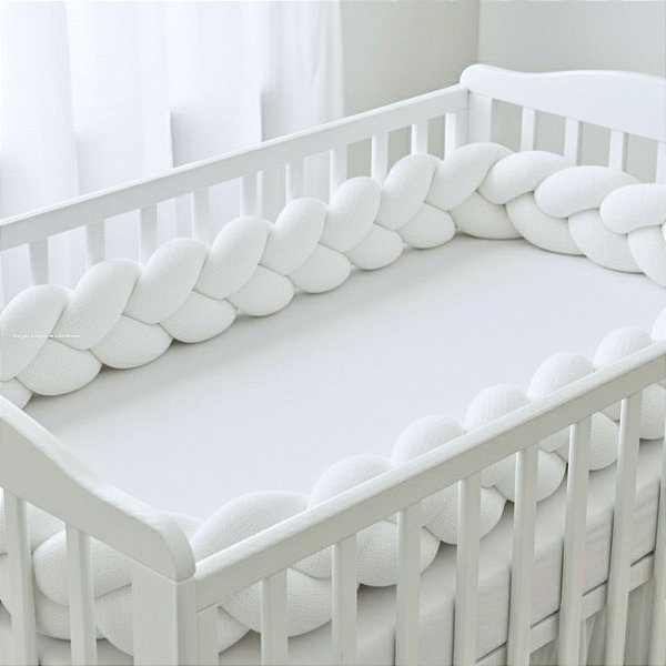 Trança Para Berço - Tricot - Branco - prontaentrega