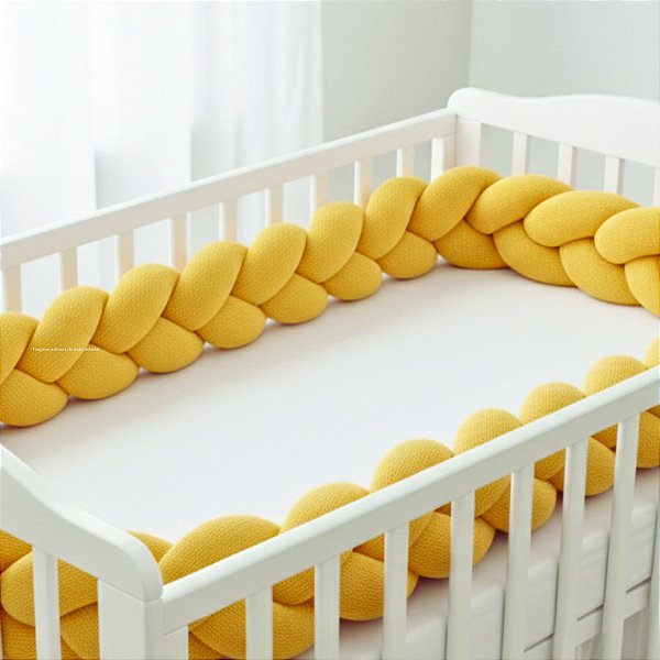 Trança Para Berço - Tricot - Amarelo Girassol