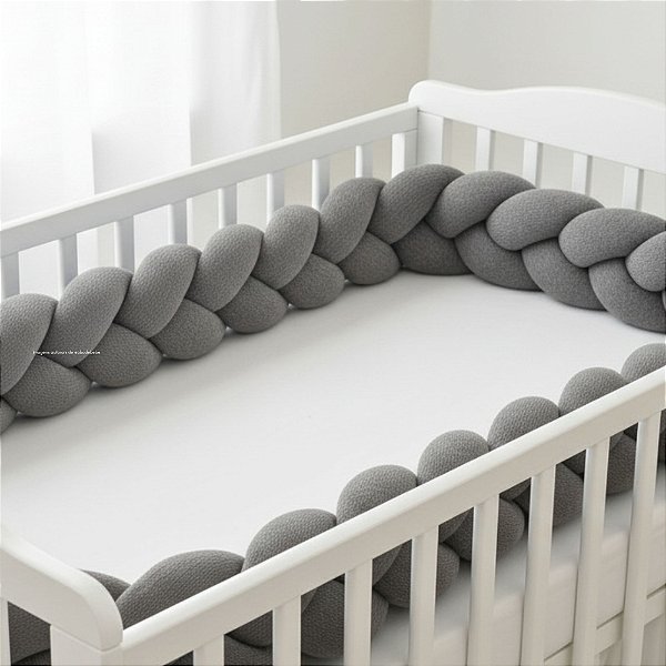 Trança Para Berço - Tricot - New Grey