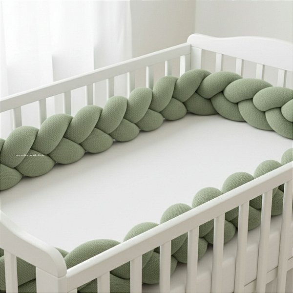 Trança Para Berço - Tricot - Verde M.Plantação