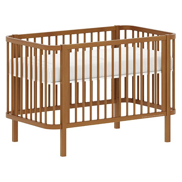 Berço Kurve - 2 Em 1 - Nogueira