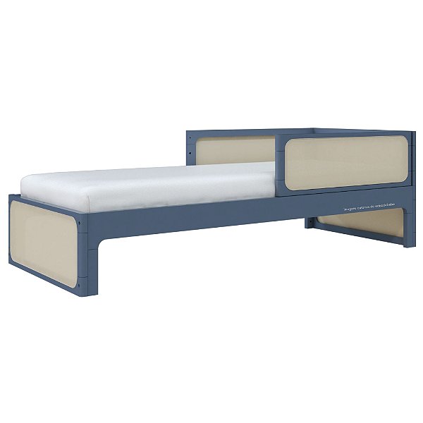 Cama Infantil Skandi - Com Cabeceira E 2 Grades - Anis