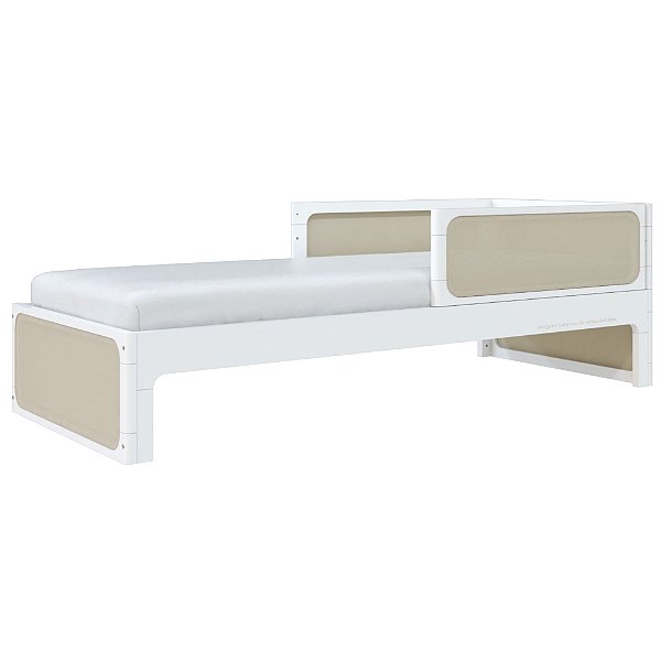 Cama Infantil Skandi - Com Cabeceira E 2 Grades - Branco
