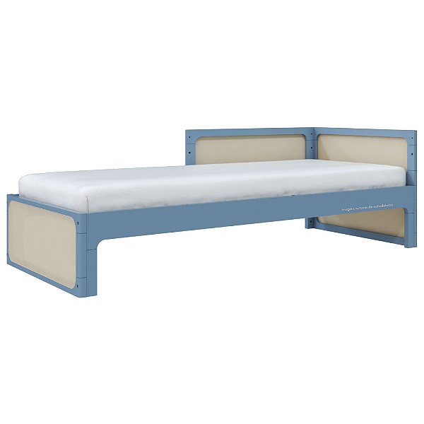 Cama Infantil Skandi - Com 1 Cabeceira e 1 Meia Grade - Azul Sereno