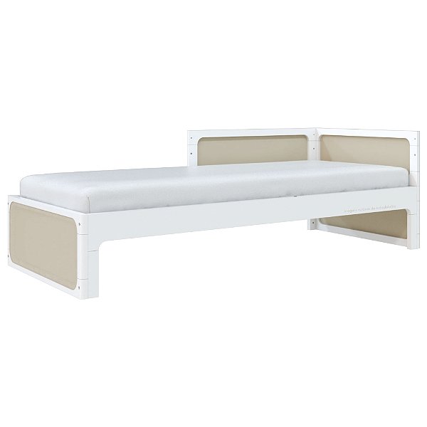 Cama Infantil Skandi - Com 1 Cabeceira e 1 Meia Grade - Branco