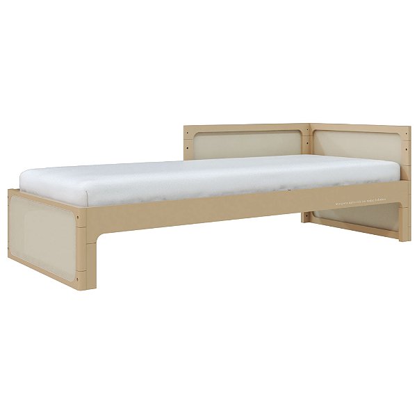 Cama Infantil Skandi - Com 1 Cabeceira e 1 Meia Grade - Capuccino