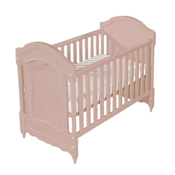 Berço Lilie 2 em 1 - Rosa Soft