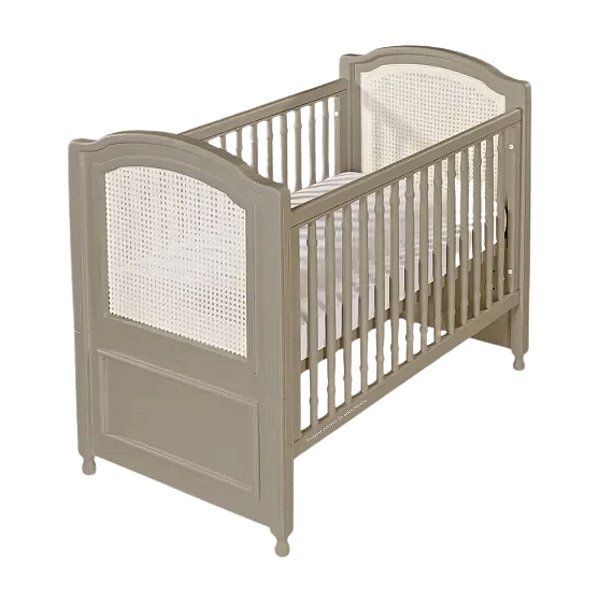 Berço Feliz 2 Em 1 - Fendi Foggy Com Palha Branca