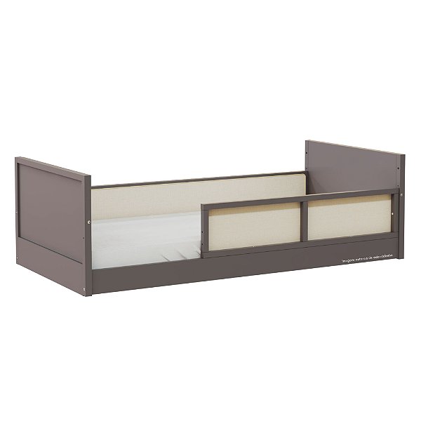 Cama Infantil Link - Com 1 Grade E Meia Em Palha Natural - Fendi