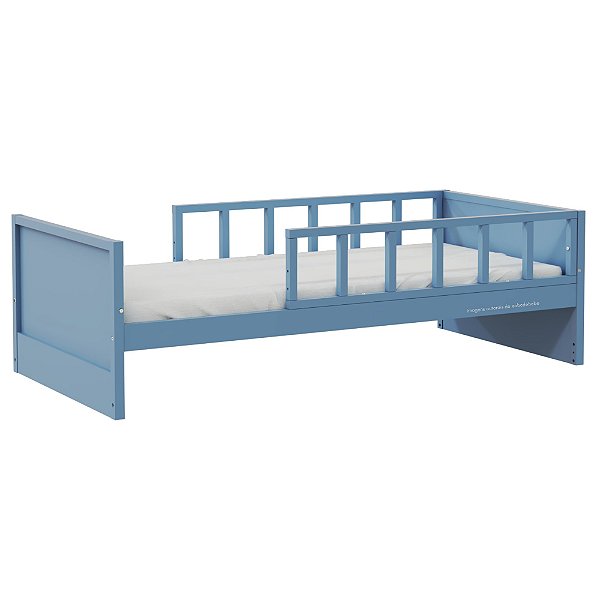 Cama Infantil Link - Com 2 Meias Grades Palitadas - Azul Sereno