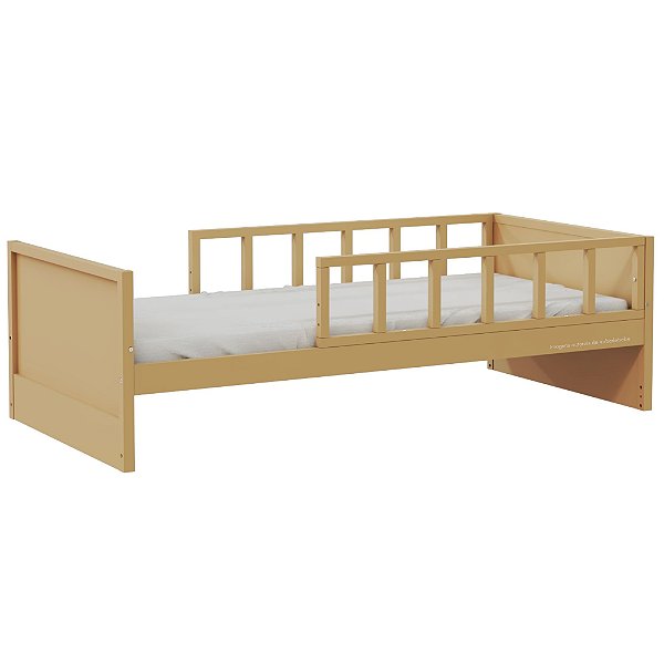Cama Infantil Link - Com 2 Meias Grades Palitadas - Capuccino