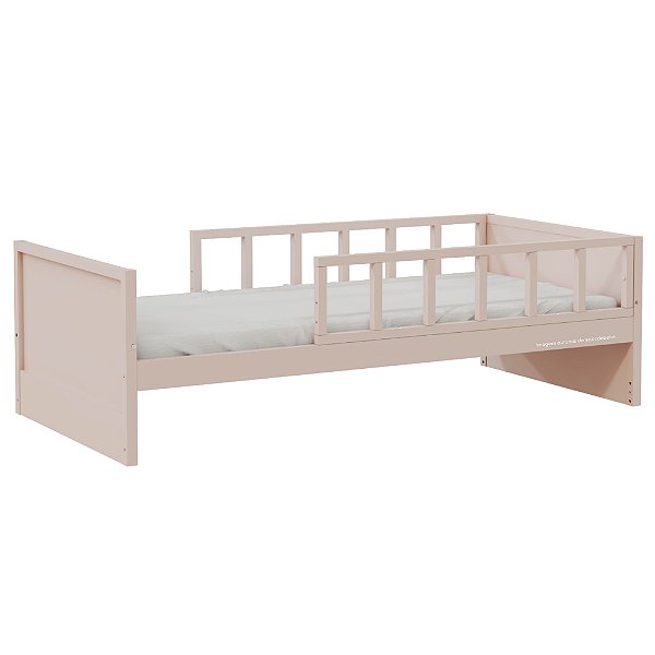 Cama Infantil Link - Com 2 Meias Grades Palitadas - Rosa Old
