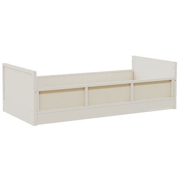 Cama Infantil Link - Com 2 Grades Em Palha Natural - Areia