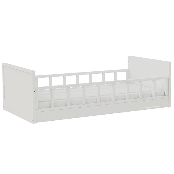 Cama Infantil Link - Com 2 Grades Palitadas - Branco
