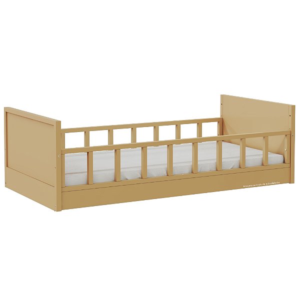 Cama Infantil Link - Com 2 Grades Palitadas - Capuccino