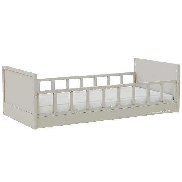 Cama Infantil Link - Com 2 Grades Palitadas - Cinza