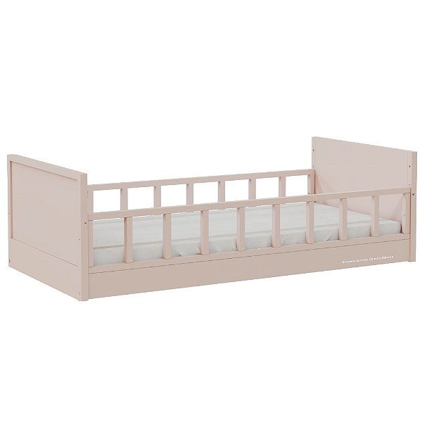 Cama Infantil Link - Com 2 Grades Palitadas - Rosa Old