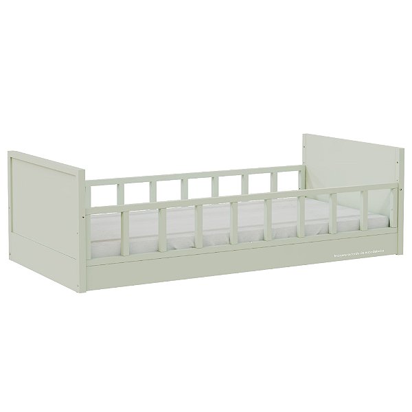 Cama Infantil Link - Com 2 Grades Palitadas - Verde Old