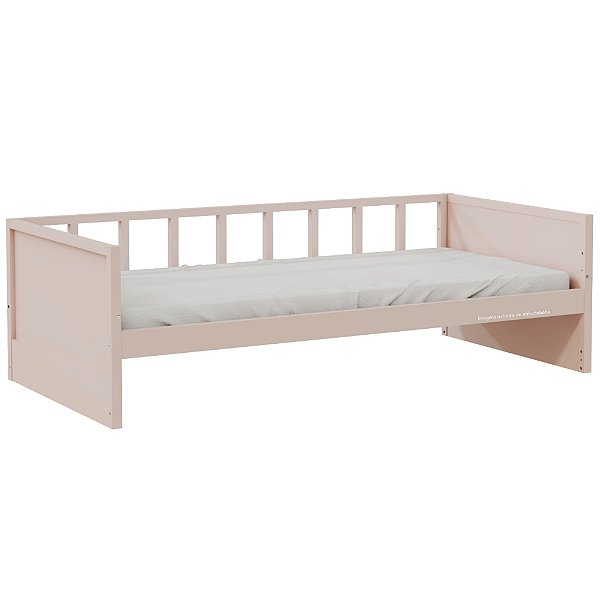 Cama Sofá Infantil Link - 1 Grade Palitada - Rosa Old